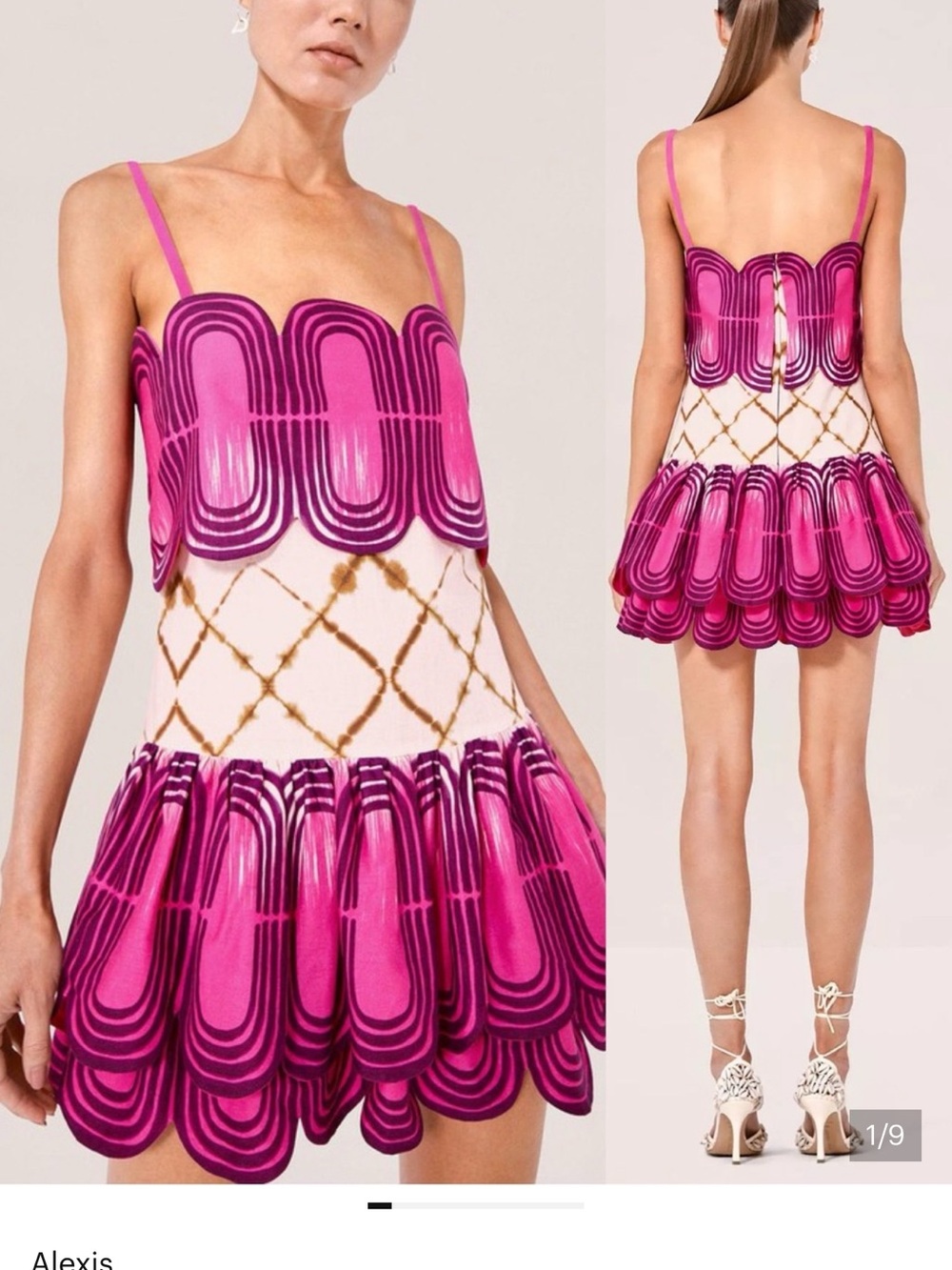 Alexis Women's Pink Patterned Tiered Dress